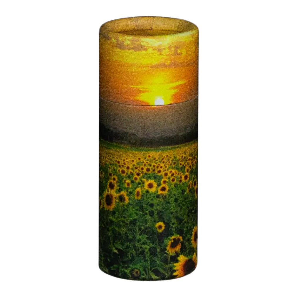 Sunflower Fields Eco Friendly Scattering Tube for Ashes - Small Token