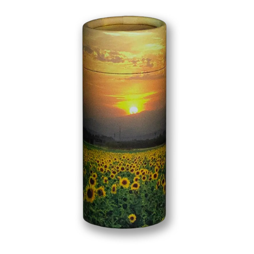 Sunflower Fields Eco Friendly Scattering Tube for Ashes - Token