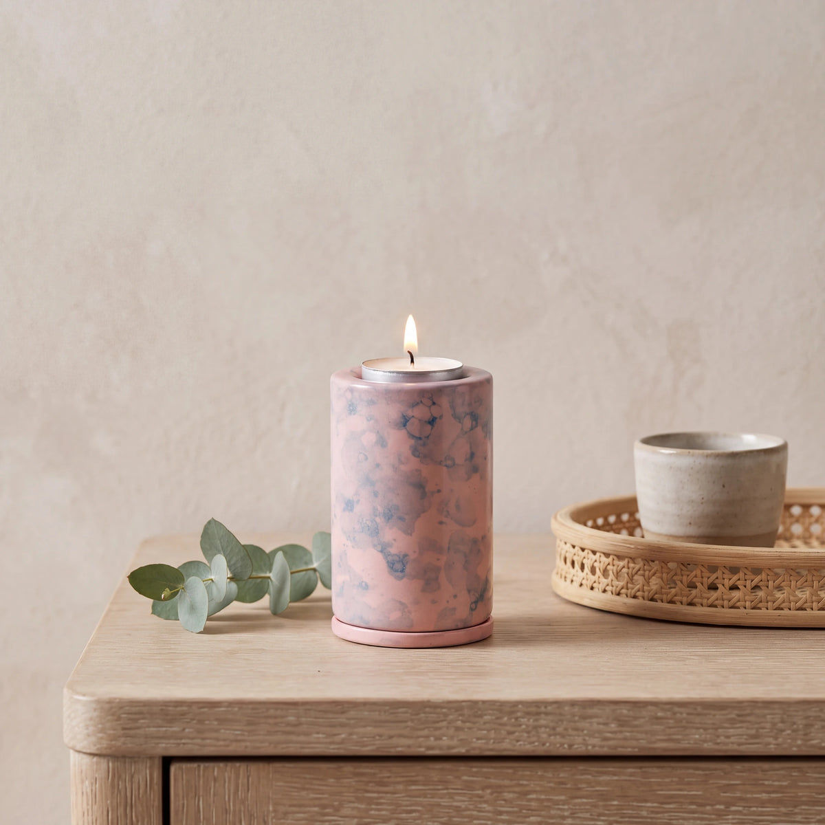 Tealight-Combo-Keepsake-Urn-for-Ashes-in-Pink-Sky-Cane-Tray