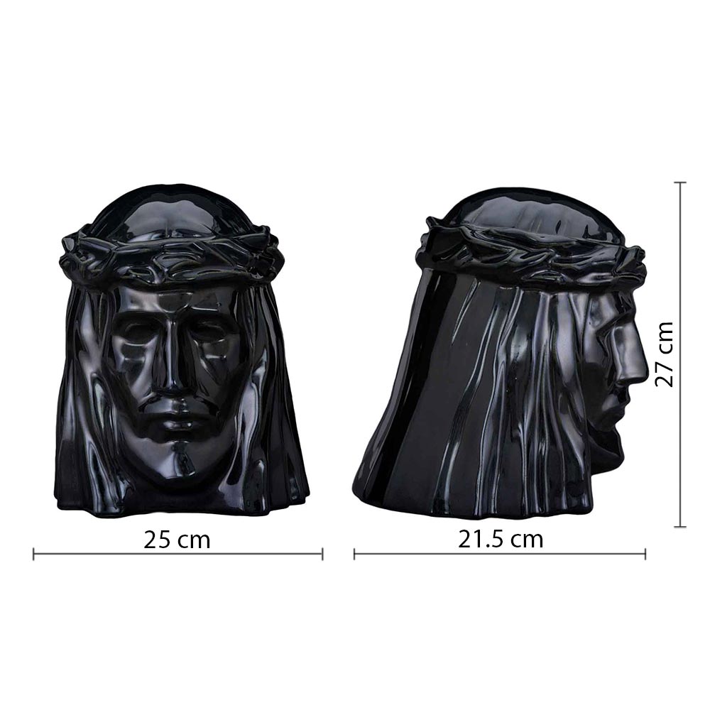 The Christ Adult Cremation Urn for Ashes in Glossy Black