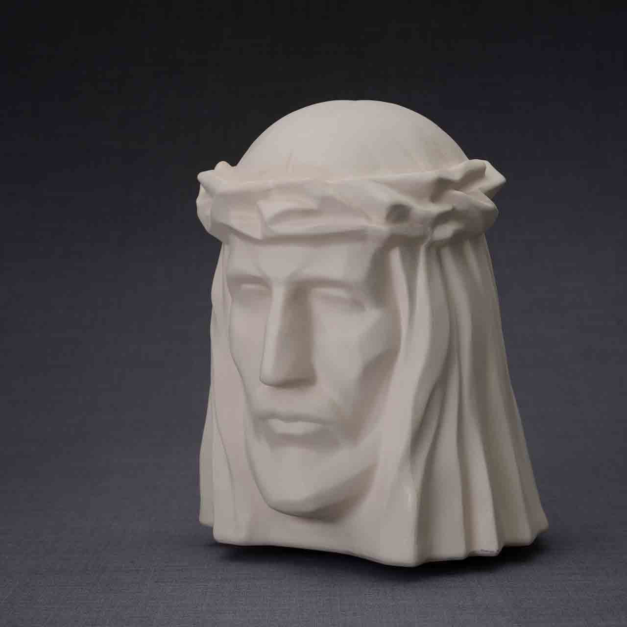 The Christ Adult Cremation Urn for Ashes in Matte White