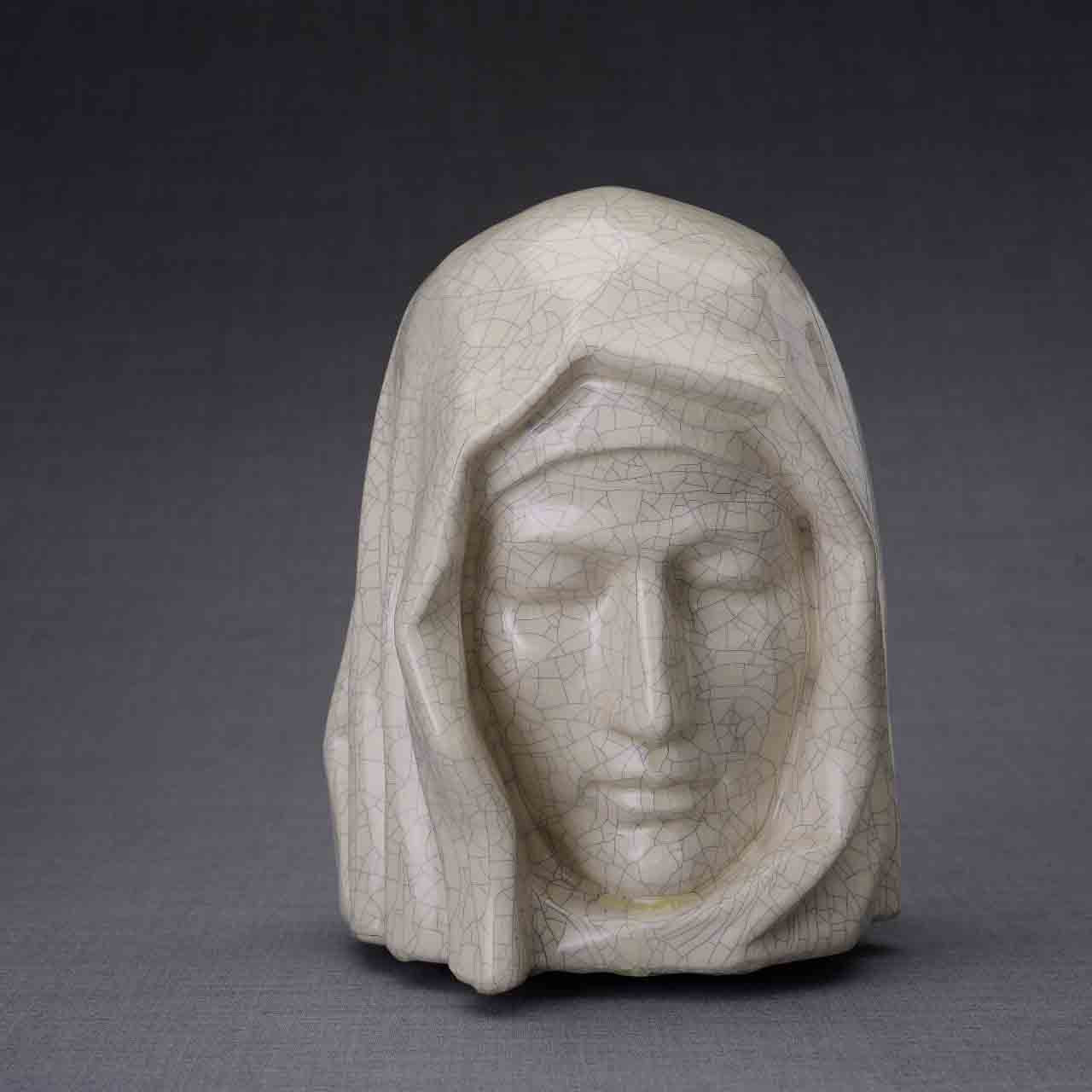 The Holy Mother Adult Cremation Urn for Ashes in Crackle Glaze