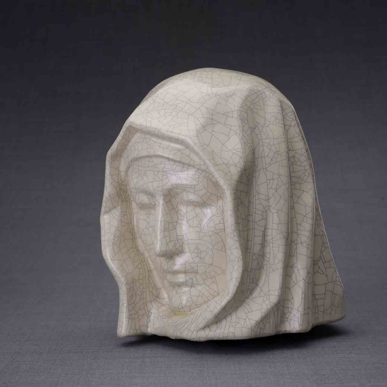 The Holy Mother Adult Cremation Urn for Ashes in Crackle Glaze
