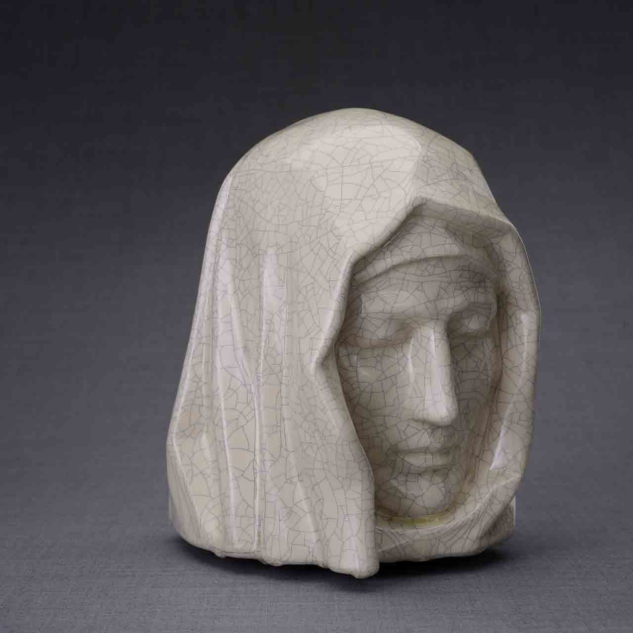 The Holy Mother Adult Cremation Urn for Ashes in Crackle Glaze