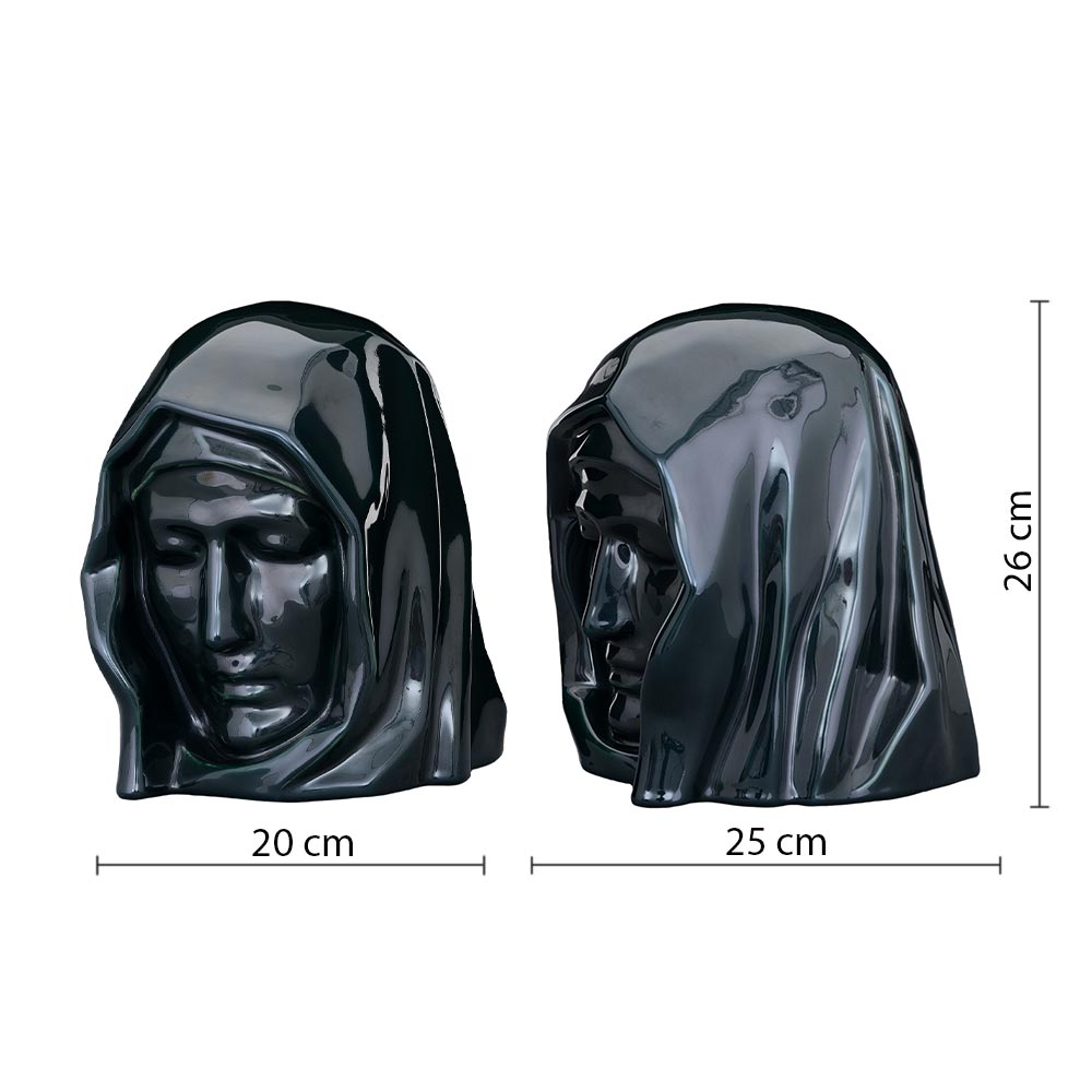 The Holy Mother Adult Cremation Urn for Ashes in Dark Green
