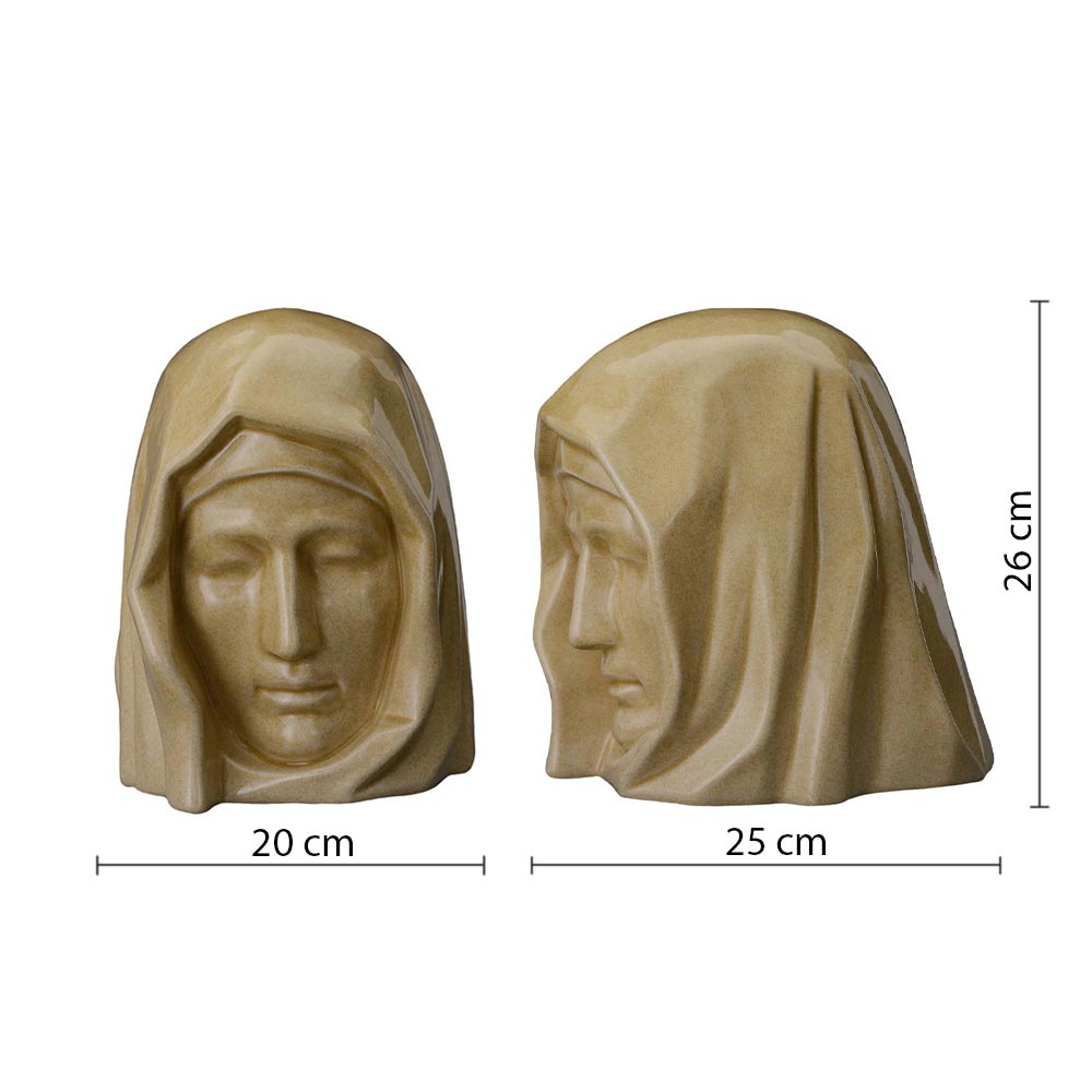 The Holy Mother Adult Cremation Urn for Ashes in Light Sand