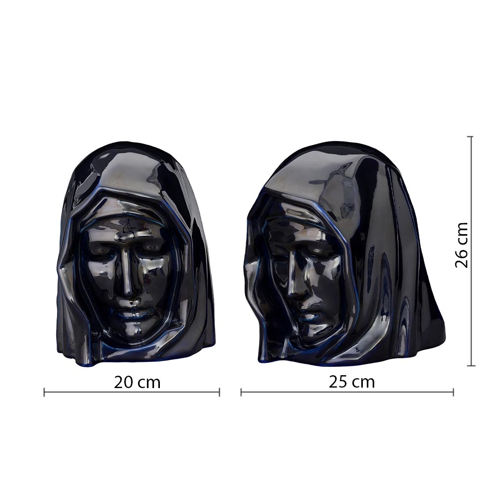 The Holy Mother Adult Cremation Urn for Ashes in Metallic Blue