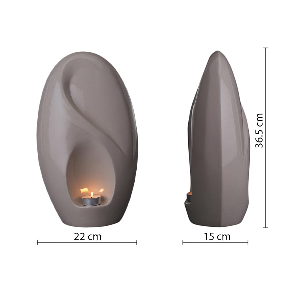 The Infinity Cremation Urn for Ashes in Cream Dimensions