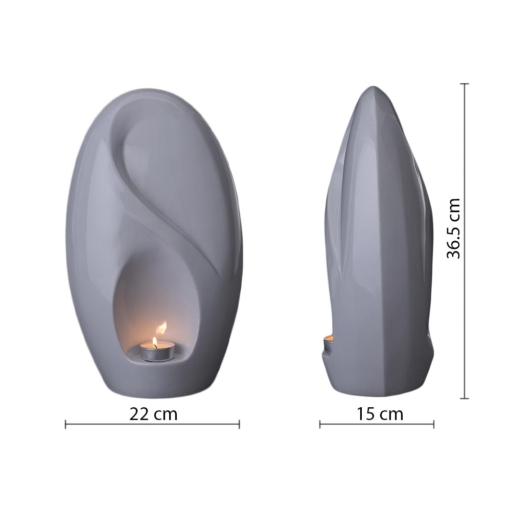 The Infinity Cremation Urn for Ashes in White Dimensions