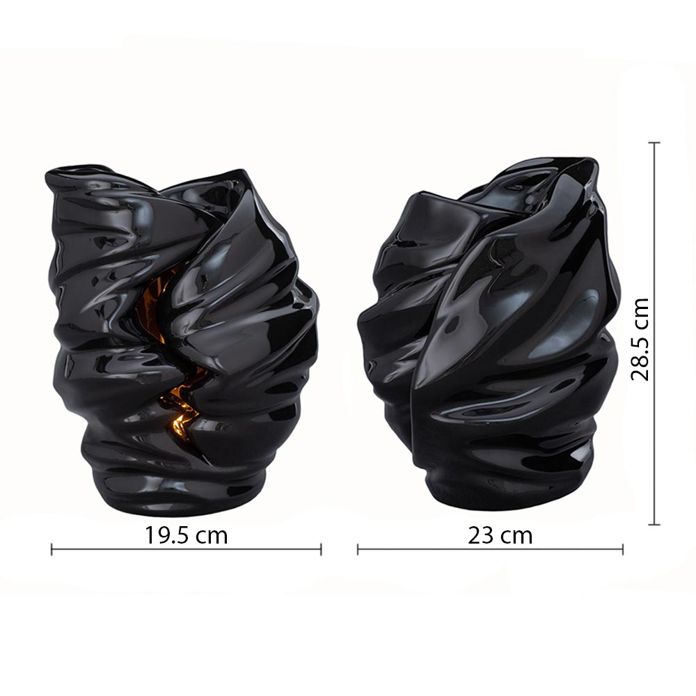 The Light Cremation Urn for Ashes in Black Dimensions