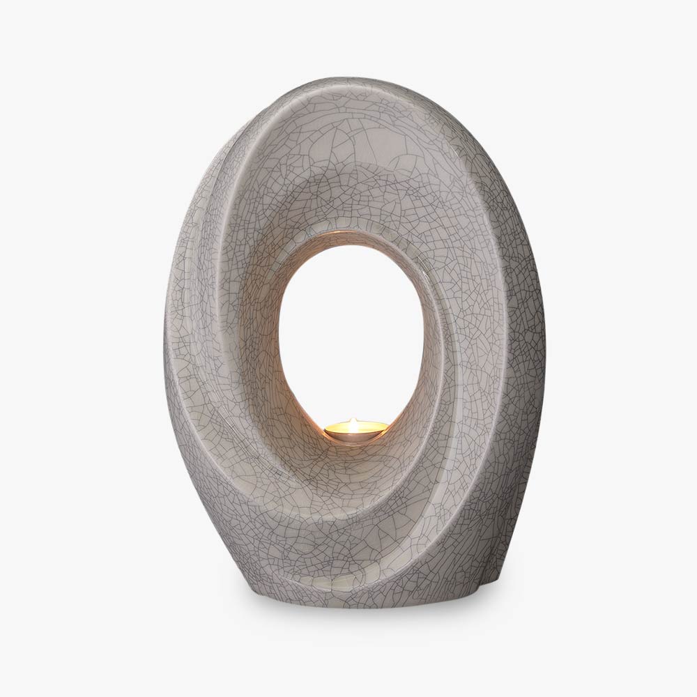 The Passage Adult Cremation Urn for Ashes in Crackle Glaze