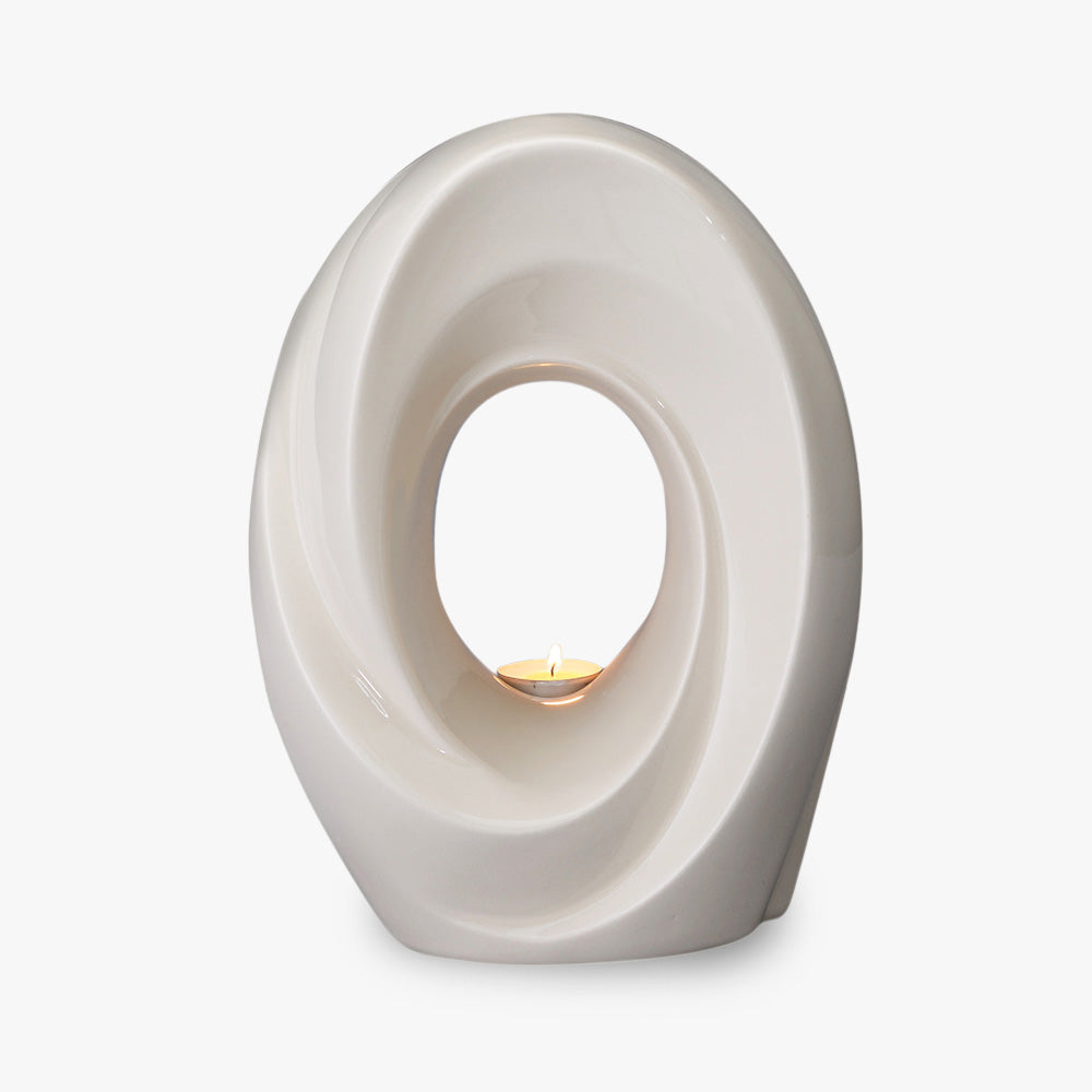 The Passage Adult Cremation Urn for Ashes in Cream