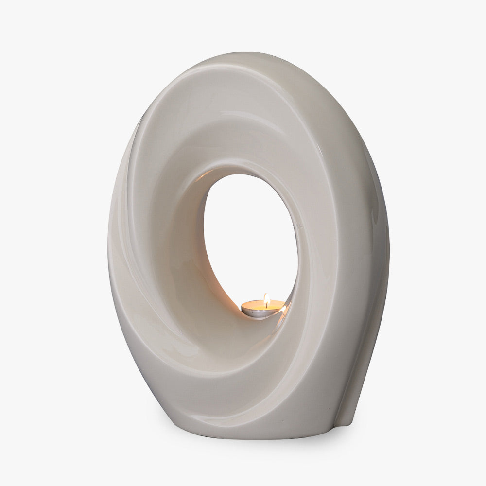 The Passage Adult Cremation Urn for Ashes in Cream