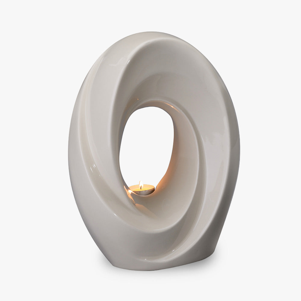 The Passage Adult Cremation Urn for Ashes in Cream