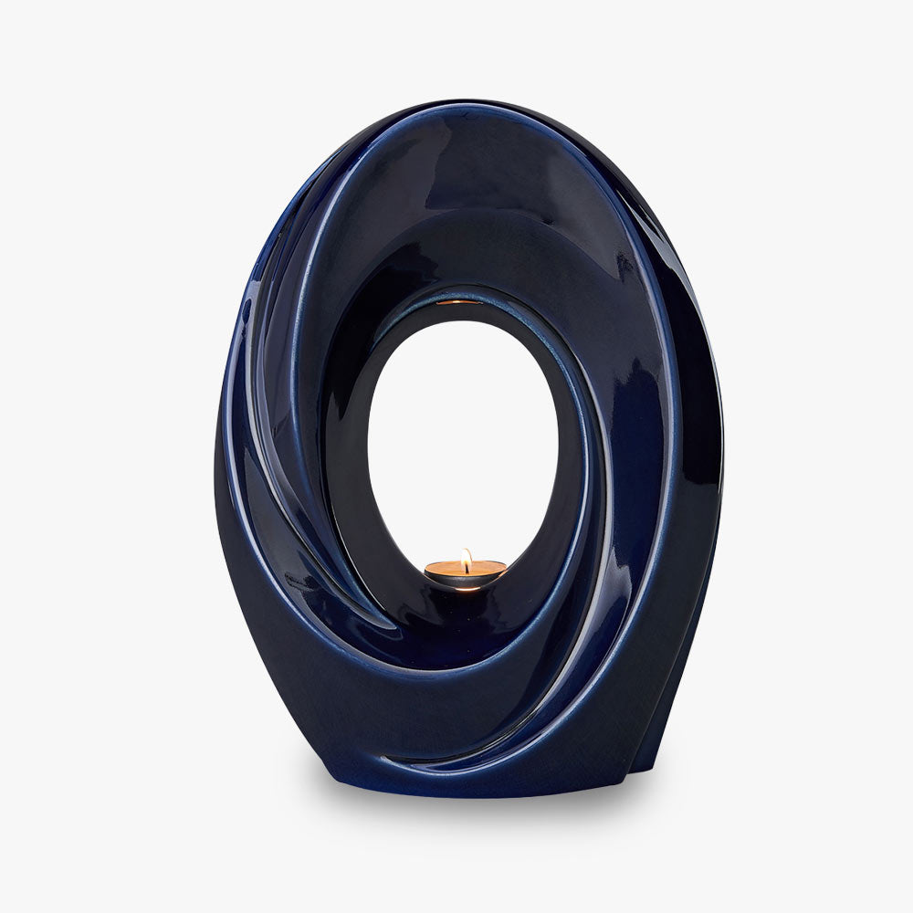 The Passage Adult Cremation Urn for Ashes in Metallic Blue