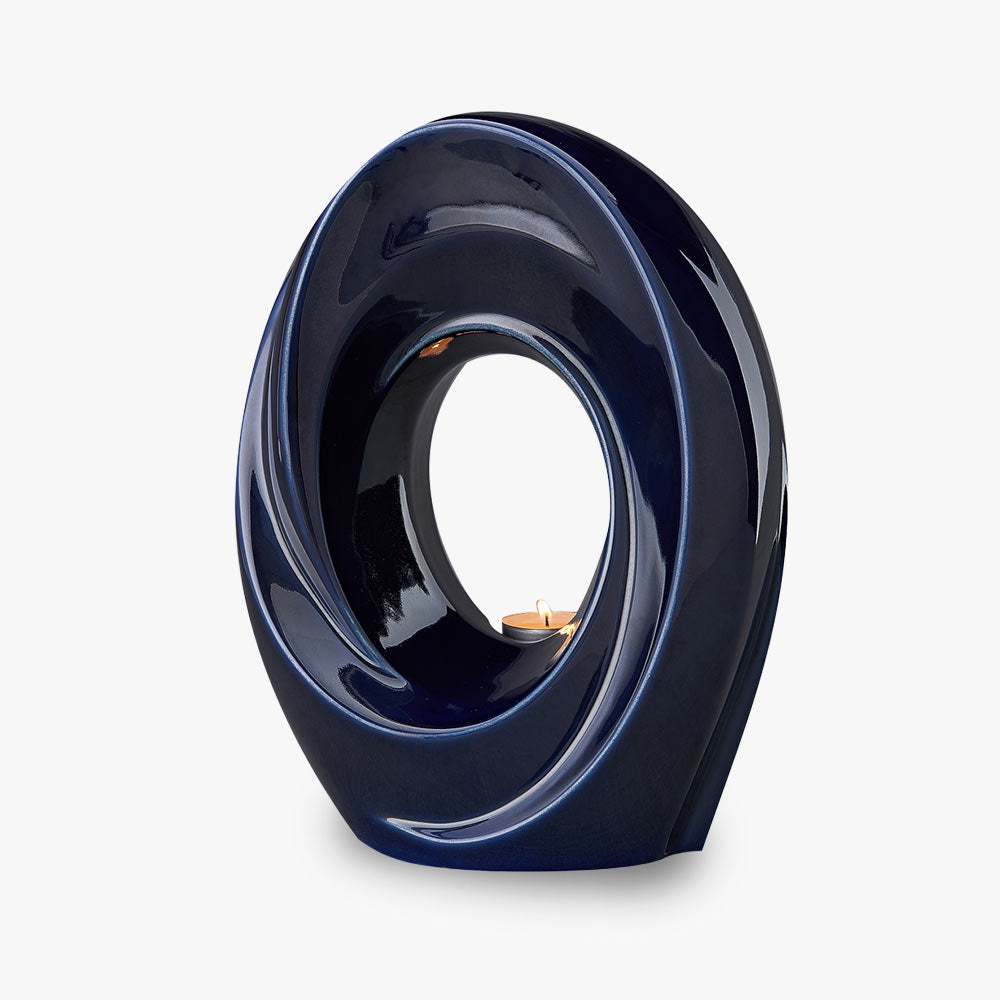 The Passage Adult Cremation Urn for Ashes in Metallic Blue