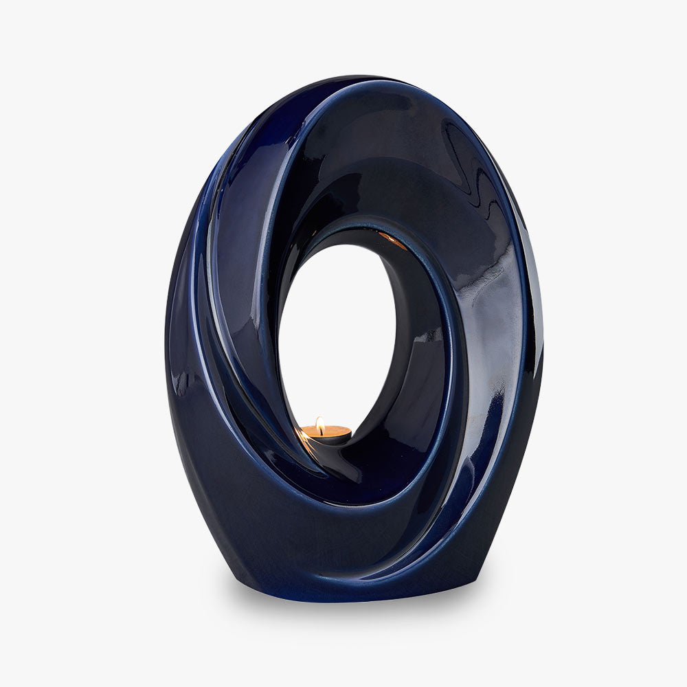 The Passage Adult Cremation Urn for Ashes in Metallic Blue
