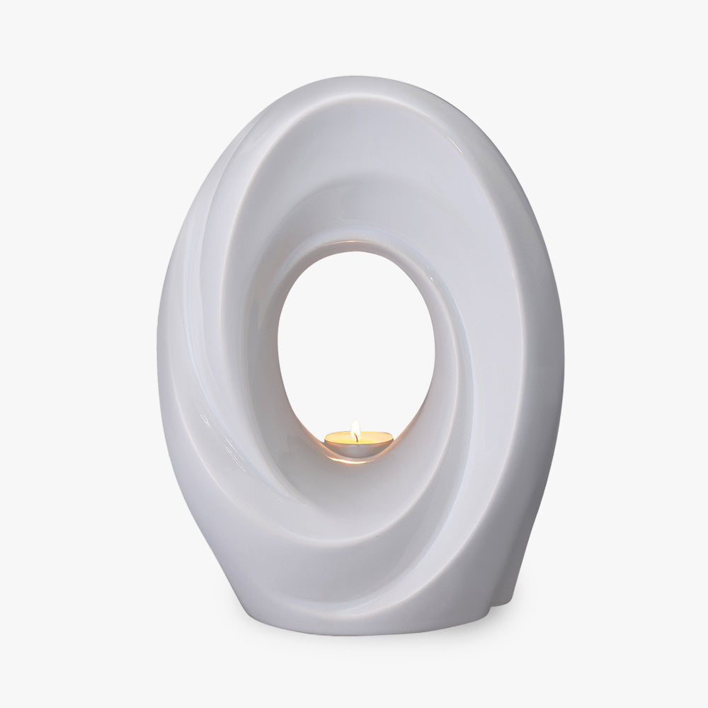 The Passage Adult Cremation Urn for Ashes in White