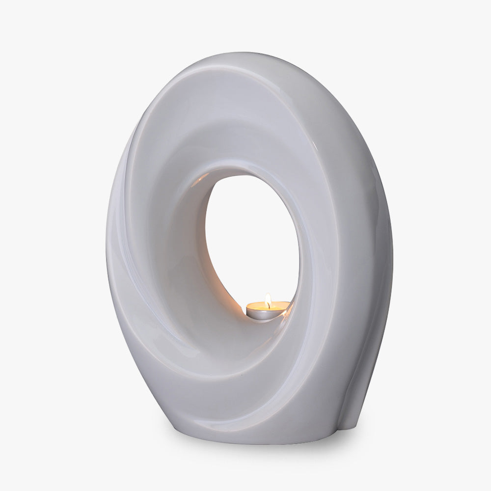 The Passage Adult Cremation Urn for Ashes in White