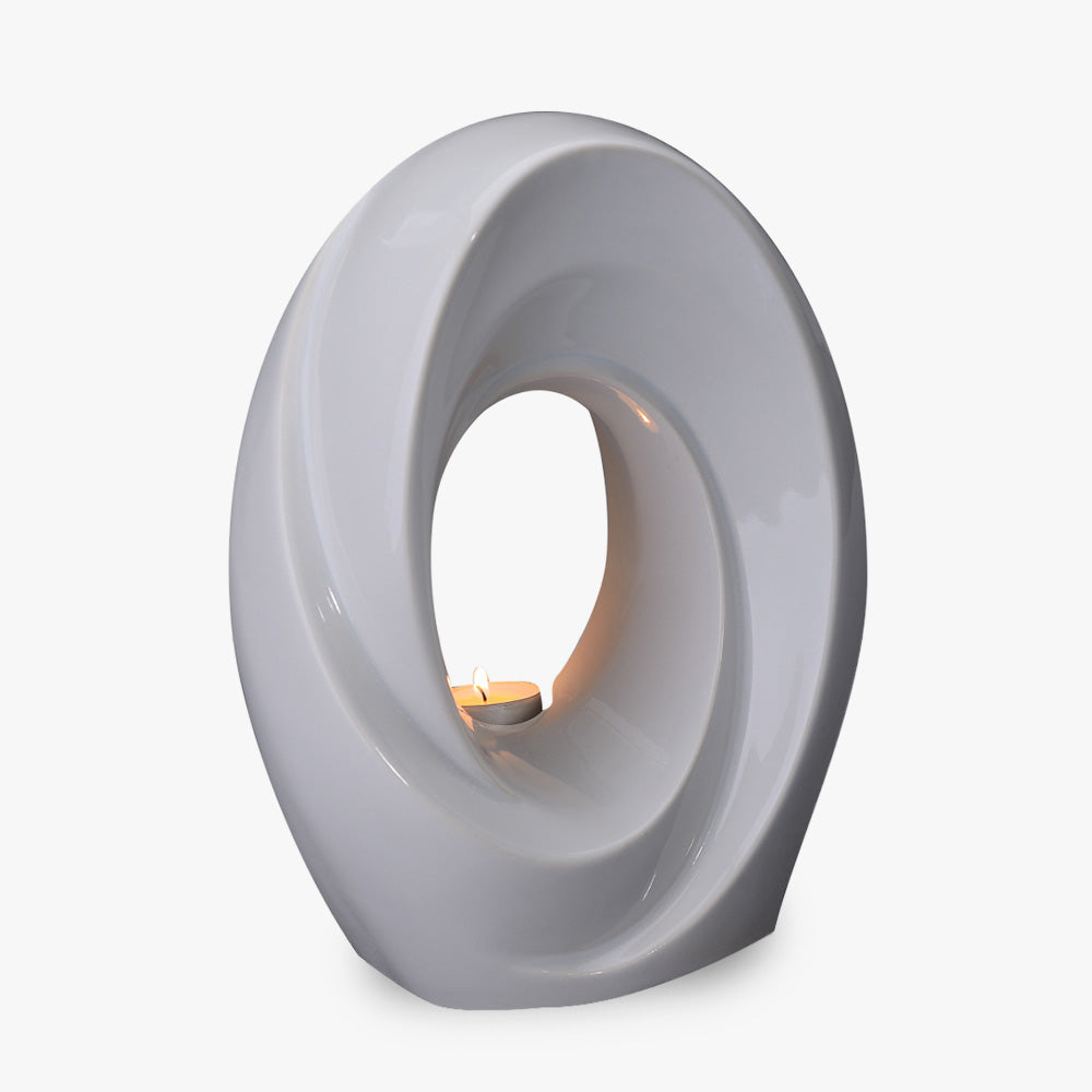 The Passage Adult Cremation Urn for Ashes in White