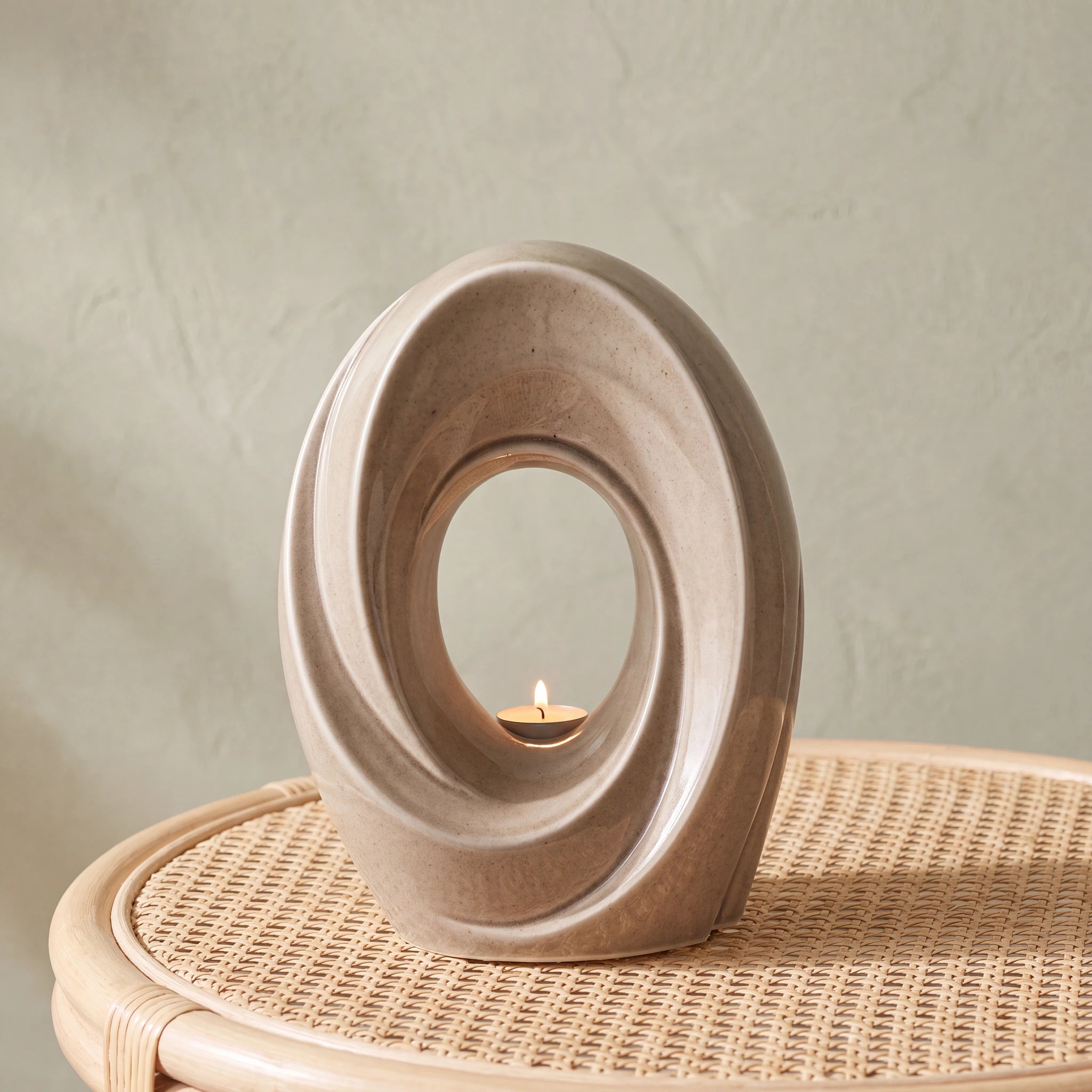 The Passage Adult Cremation Urn for Ashes in Beige Grey