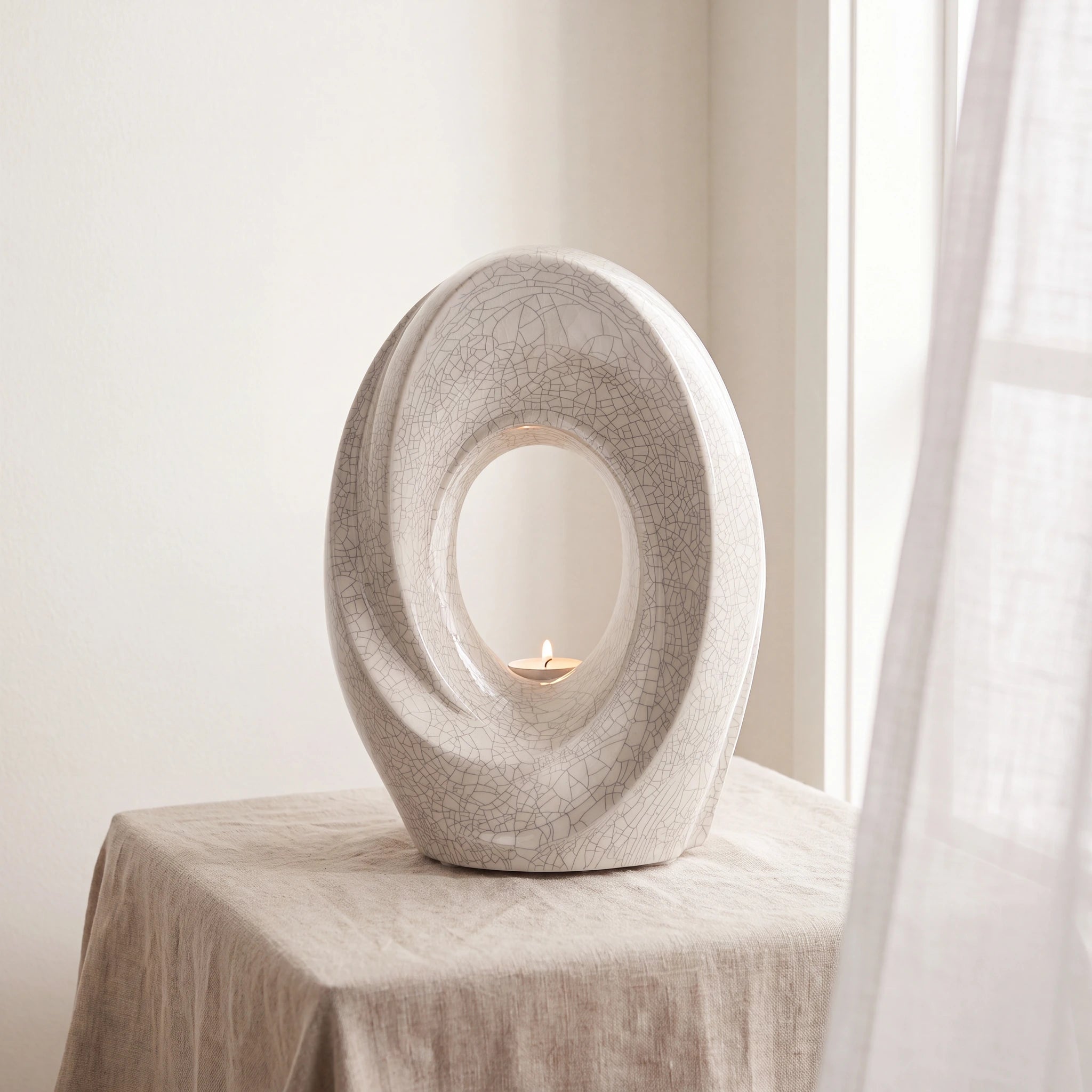 The Passage Adult Cremation Urn for Ashes in Crackle Glaze