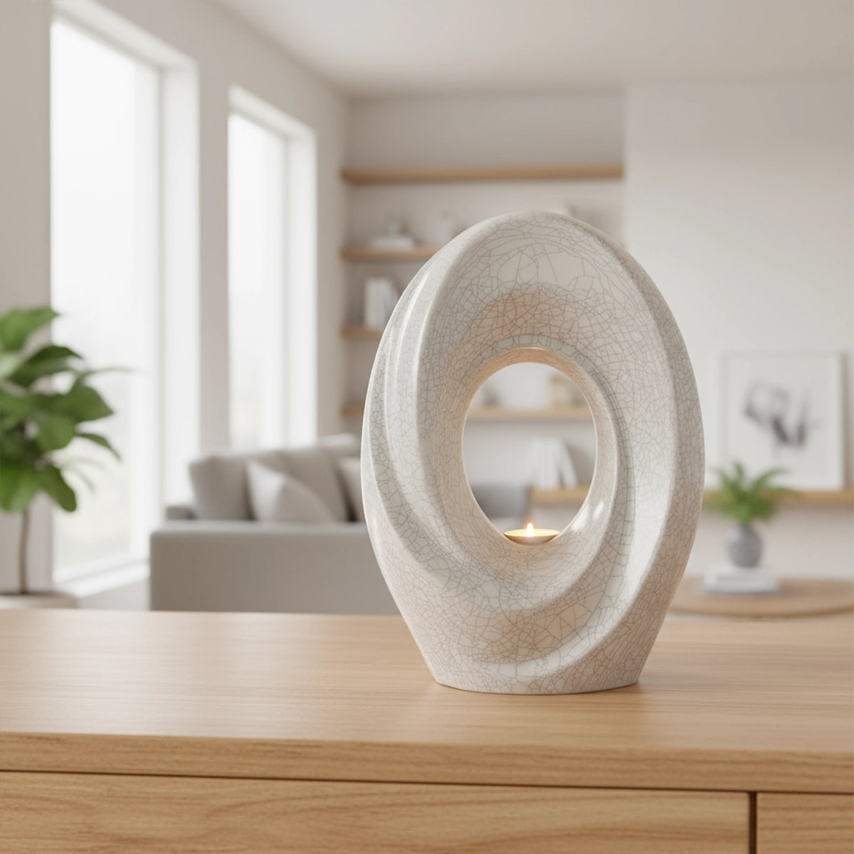 The Passage Adult Cremation Urn for Ashes in Crackle Glaze