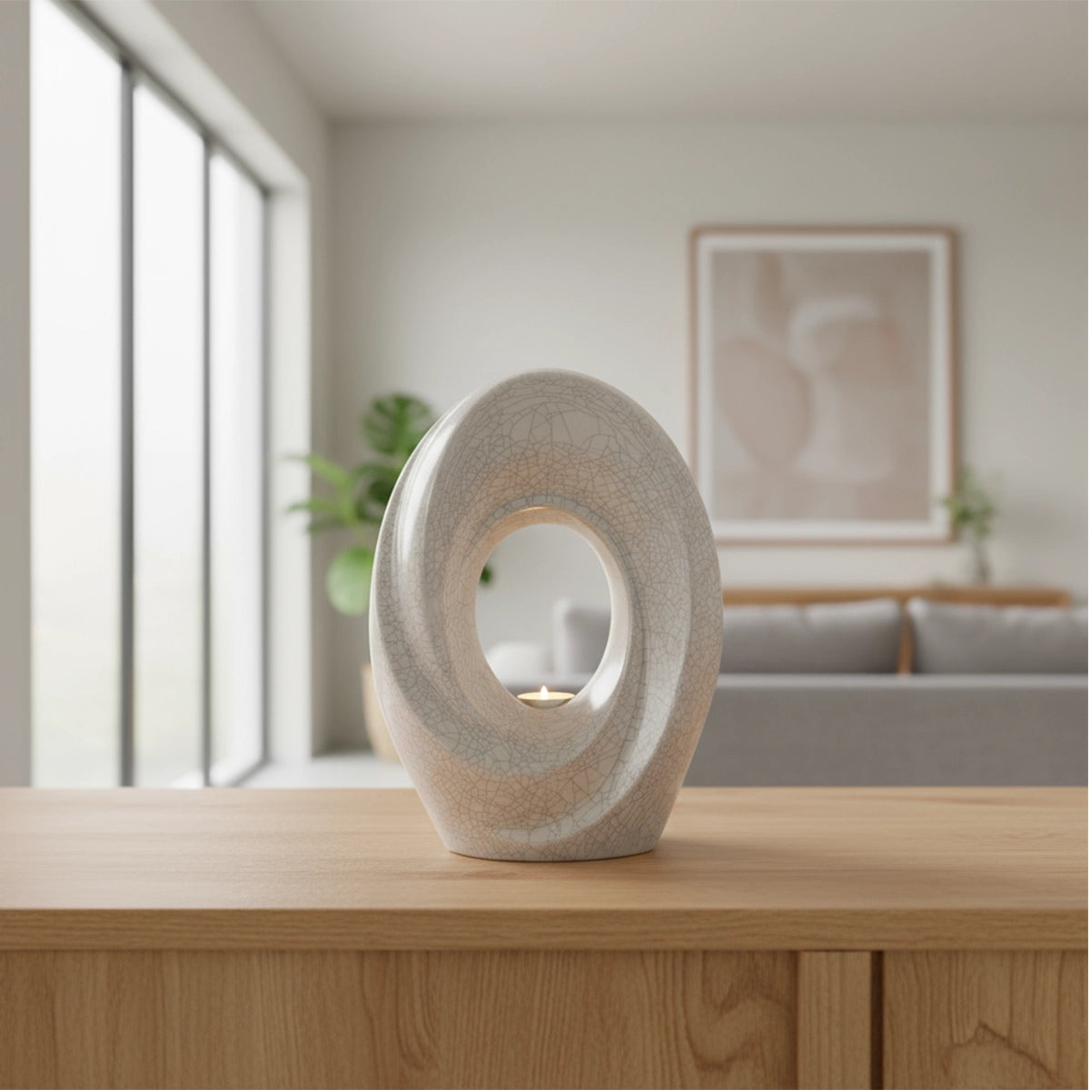 The Passage Adult Cremation Urn for Ashes in Crackle Glaze