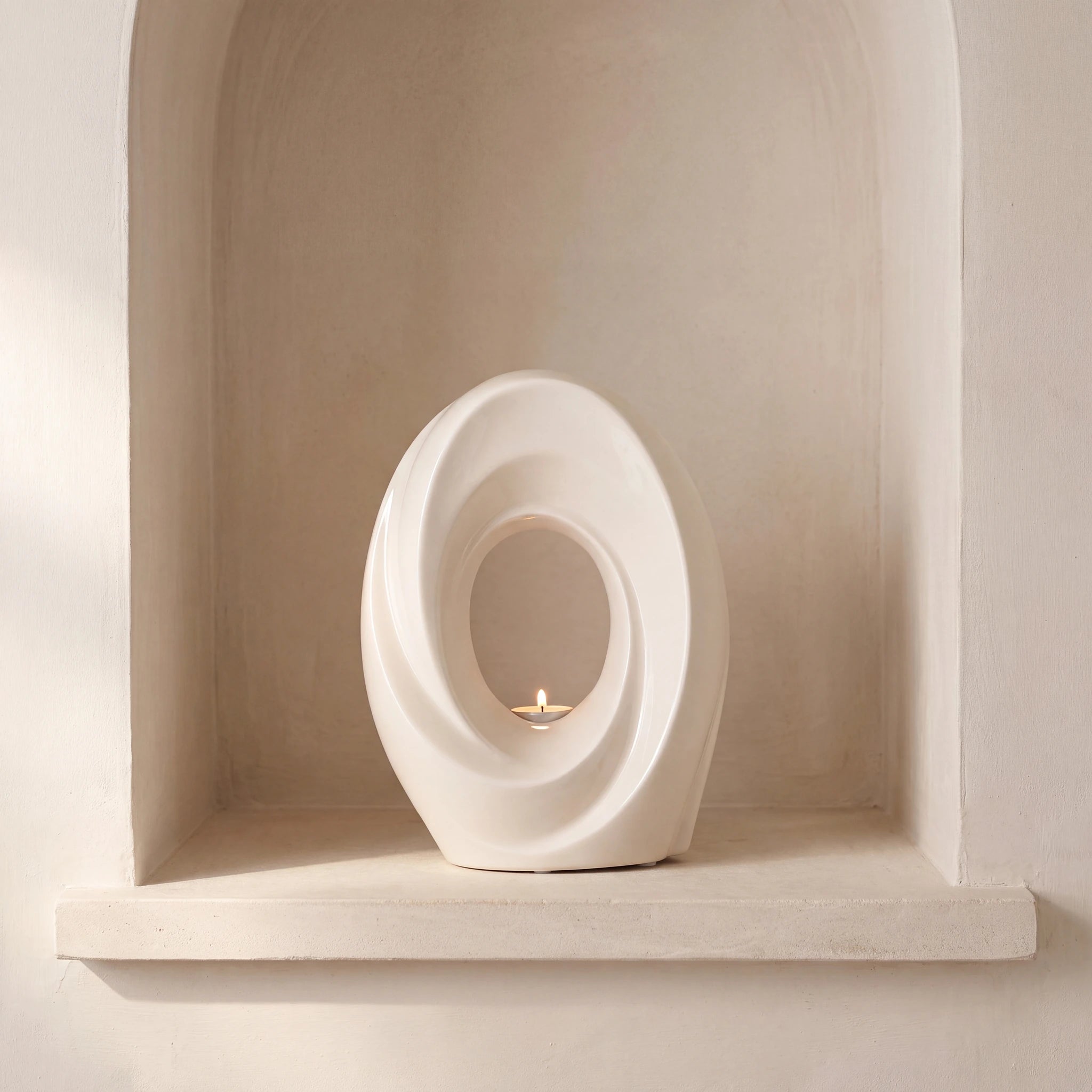 The Passage Adult Cremation Urn for Ashes in Cream