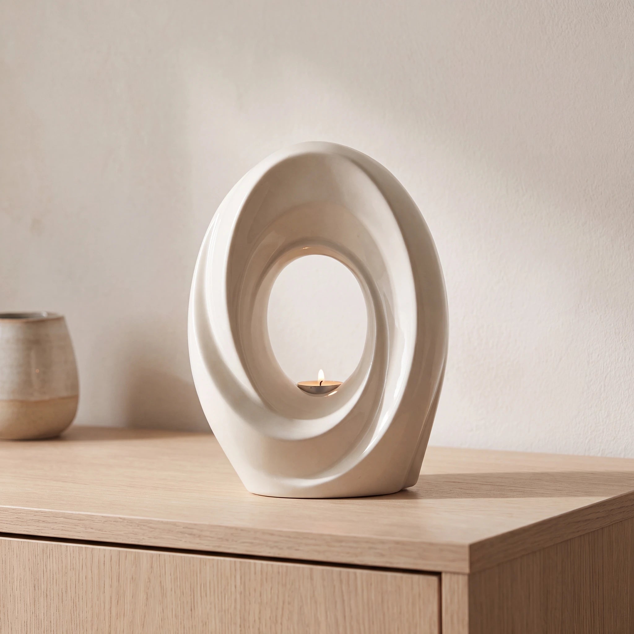 The Passage Adult Cremation Urn for Ashes in Cream