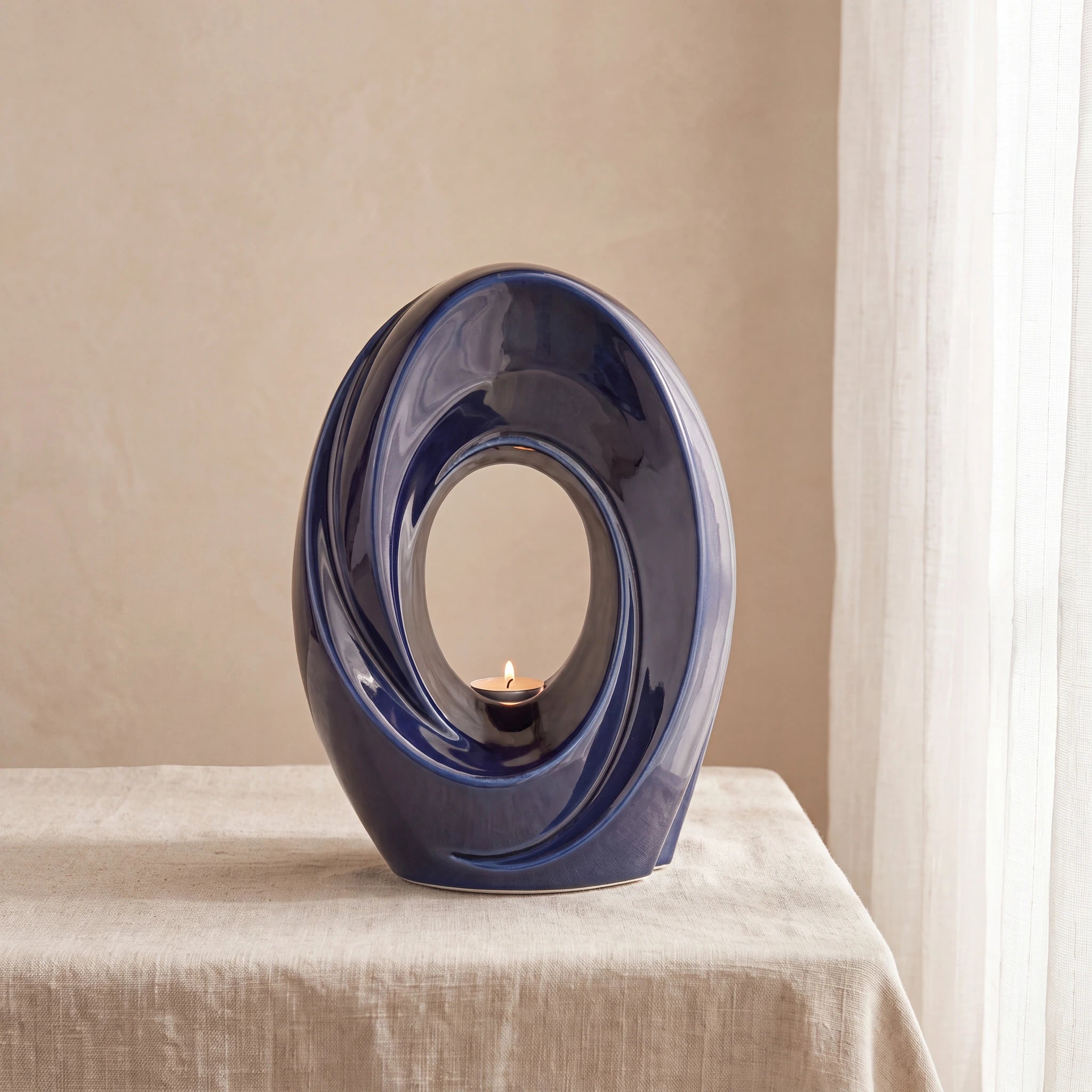 The Passage Adult Cremation Urn for Ashes in Metallic Blue
