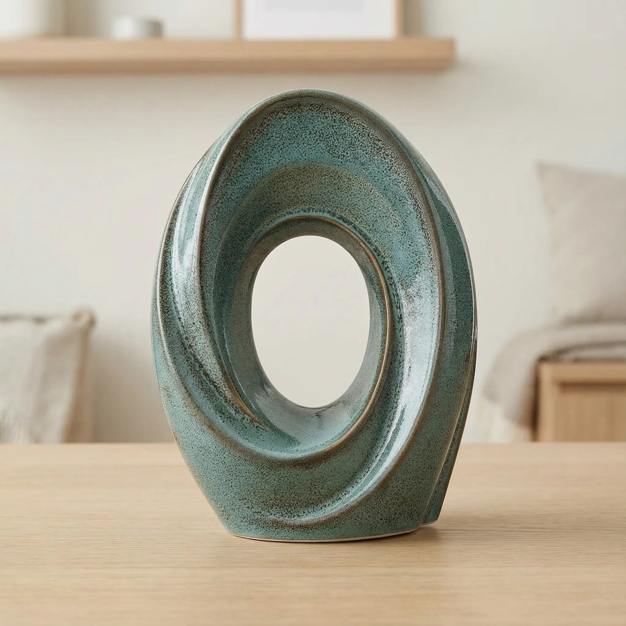 The Passage Adult Cremation Urn for Ashes in Oily Green