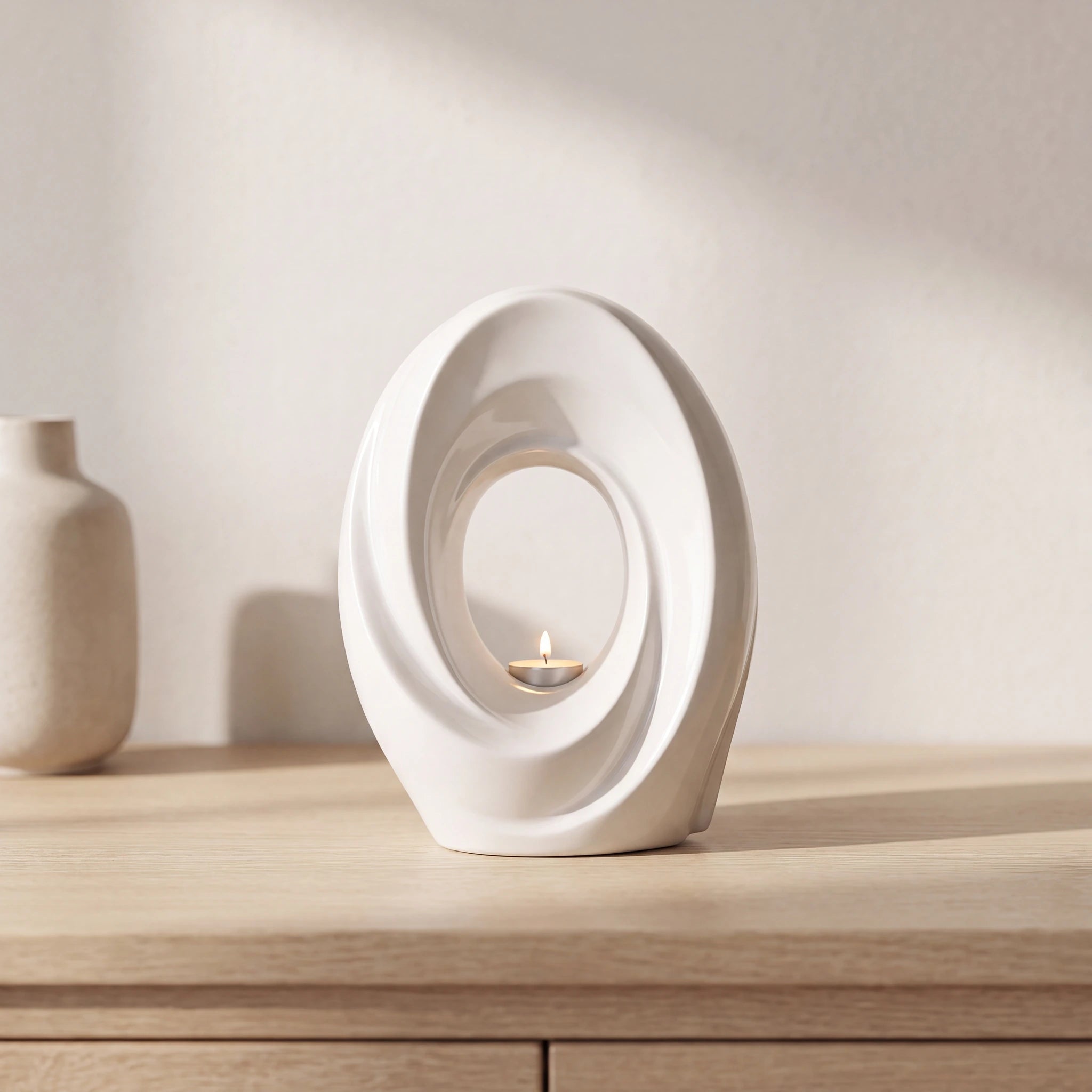 The Passage Adult Cremation Urn for Ashes in White
