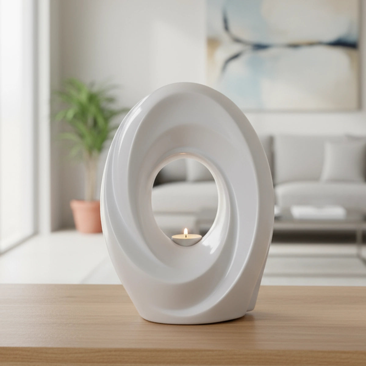 The Passage Adult Cremation Urn for Ashes in White