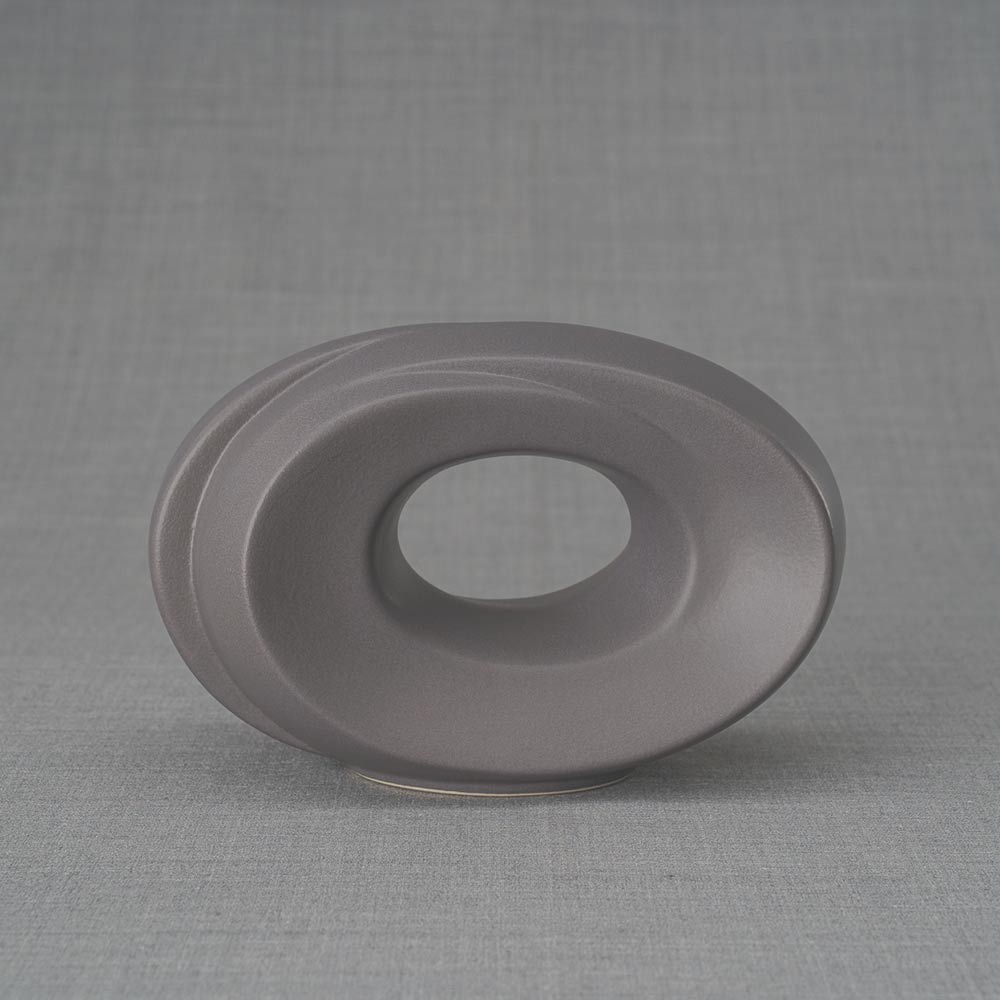 The Passage Ashes Keepsake Urn Matte Grey Back View