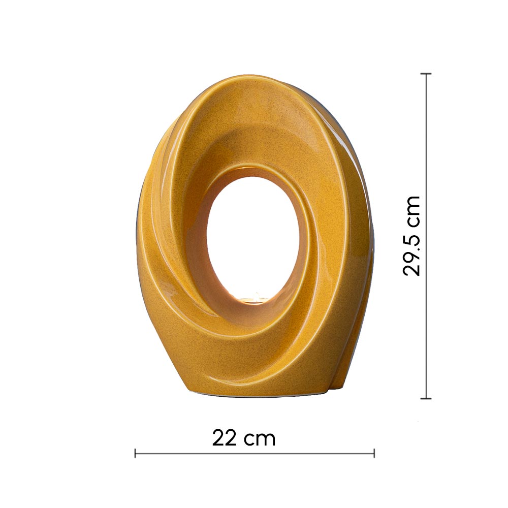 The Passage Cremation Urn for Ashes Amber Front View Dimensions