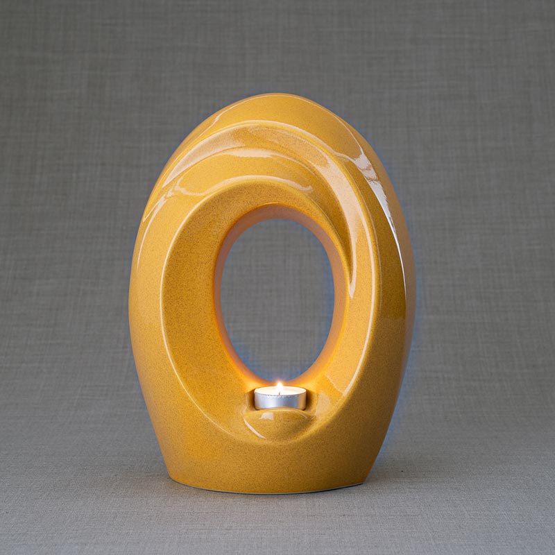 The Passage Cremation Urn for Ashes Amber Rear View