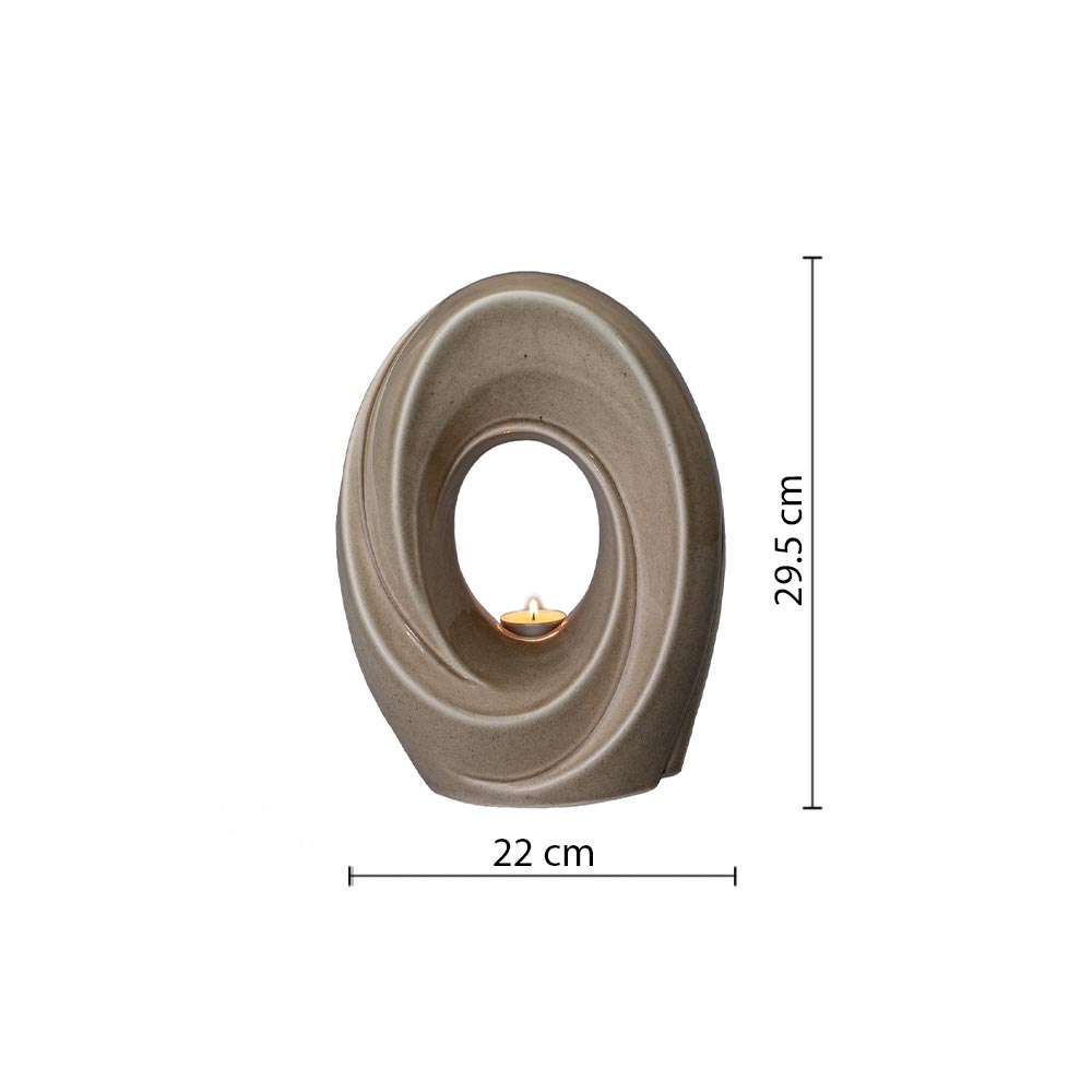 The Passage Cremation Urn for Ashes in Beige Grey Dimensions