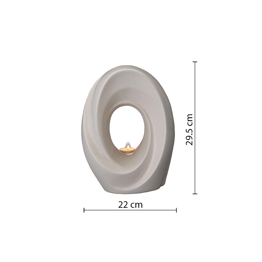 The Passage Cremation Urn for Ashes in Cream Dimensions