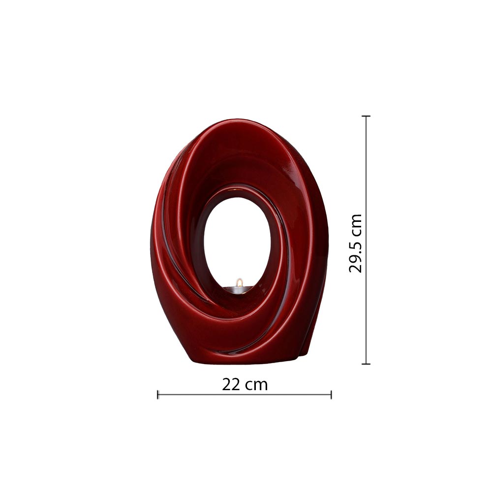 The Passage Cremation Urn for Ashes in Red Dimensions