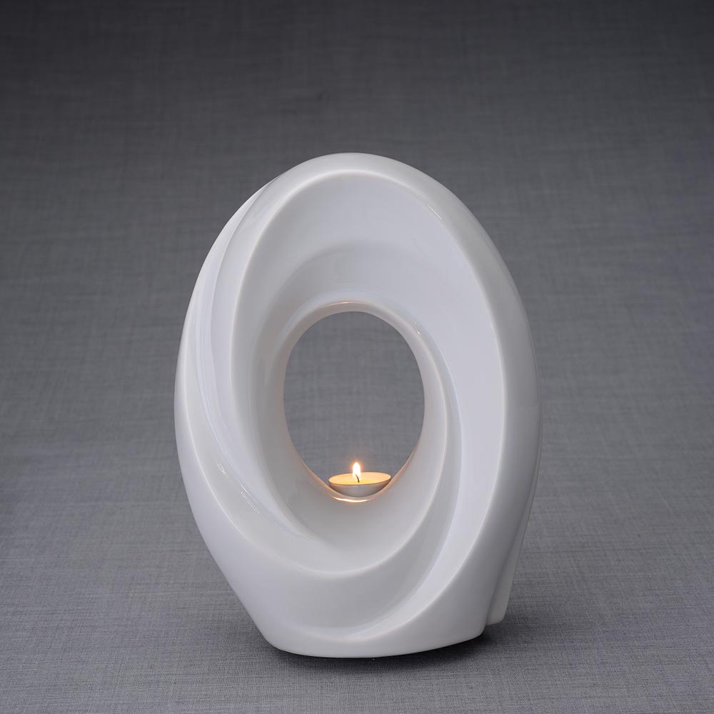 The Passage Cremation Urn for Ashes in White Dark Background