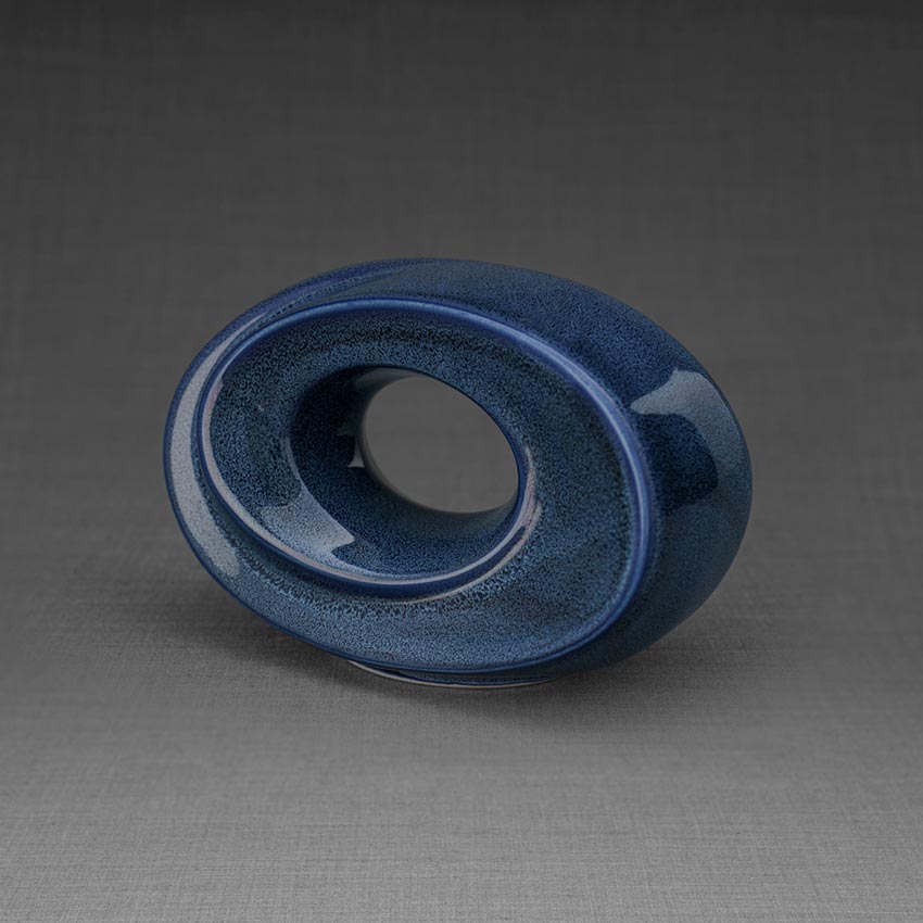 The Passage Small Urn for Ashes Blue Left View