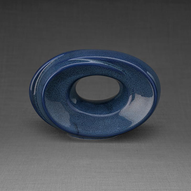 The Passage Small Urn for Ashes Blue Rear View