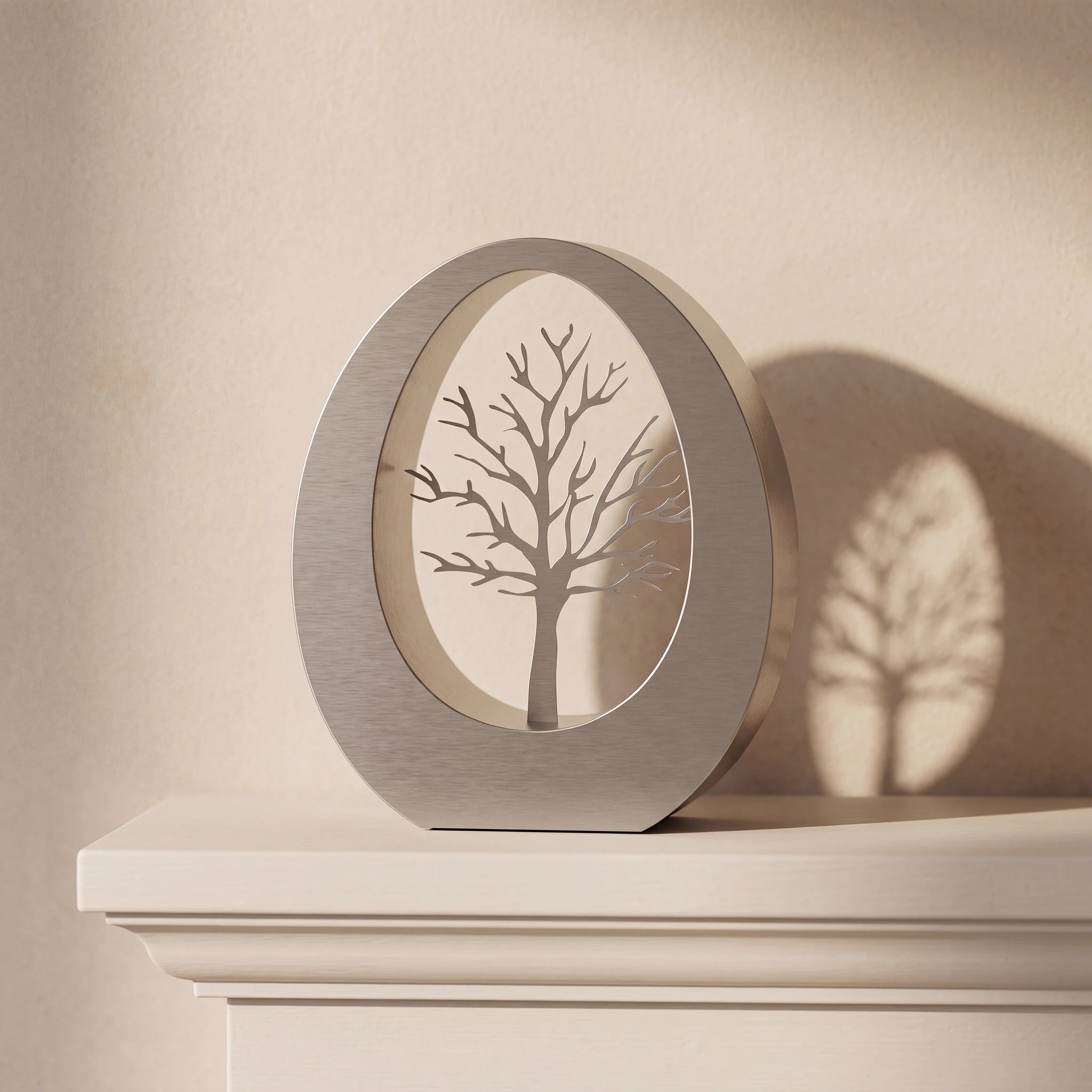 Tree of Life Companion Urns for Two Adults in Stainless Steel