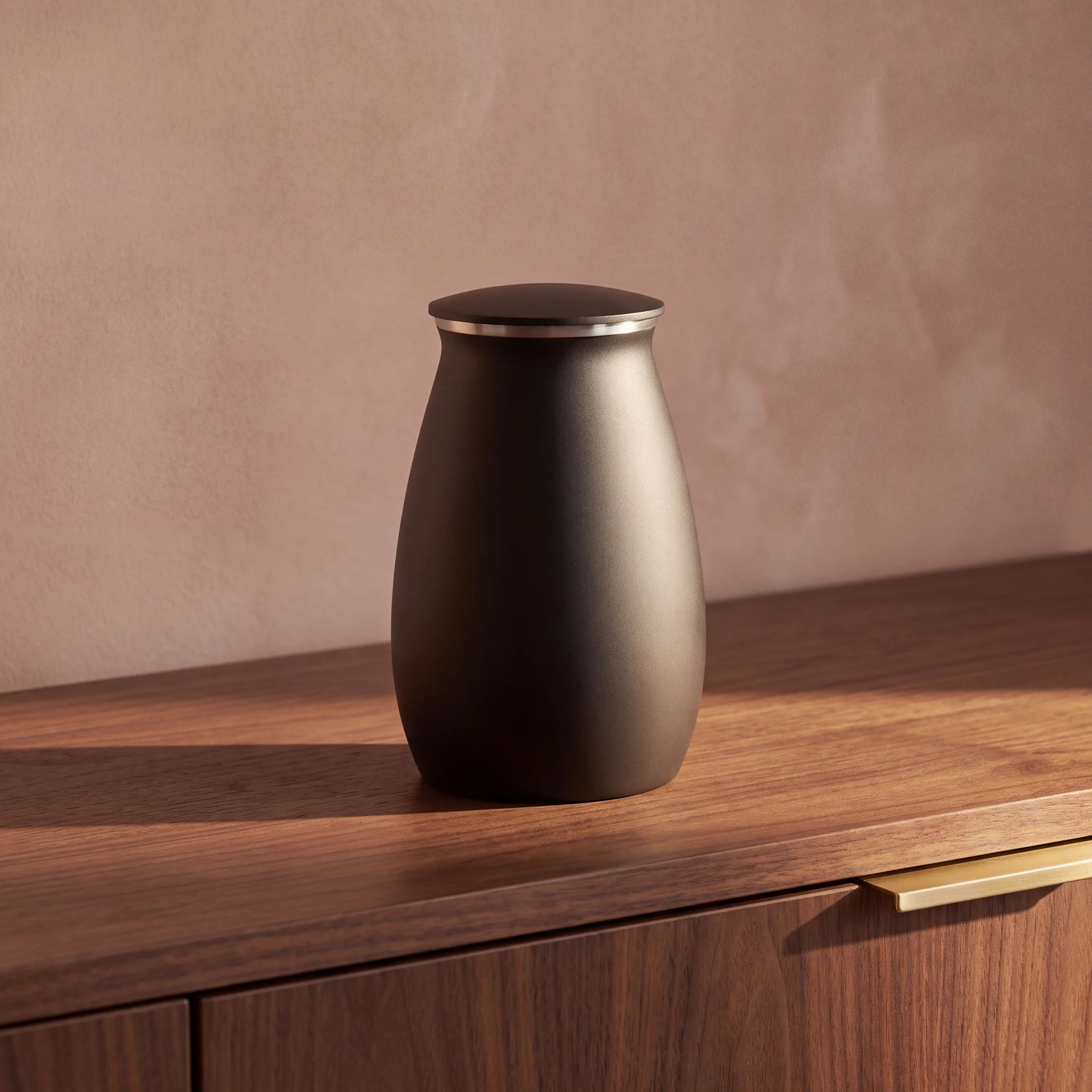 Tribute Metal Adult Cremation Urn for Ashes in Matte Black