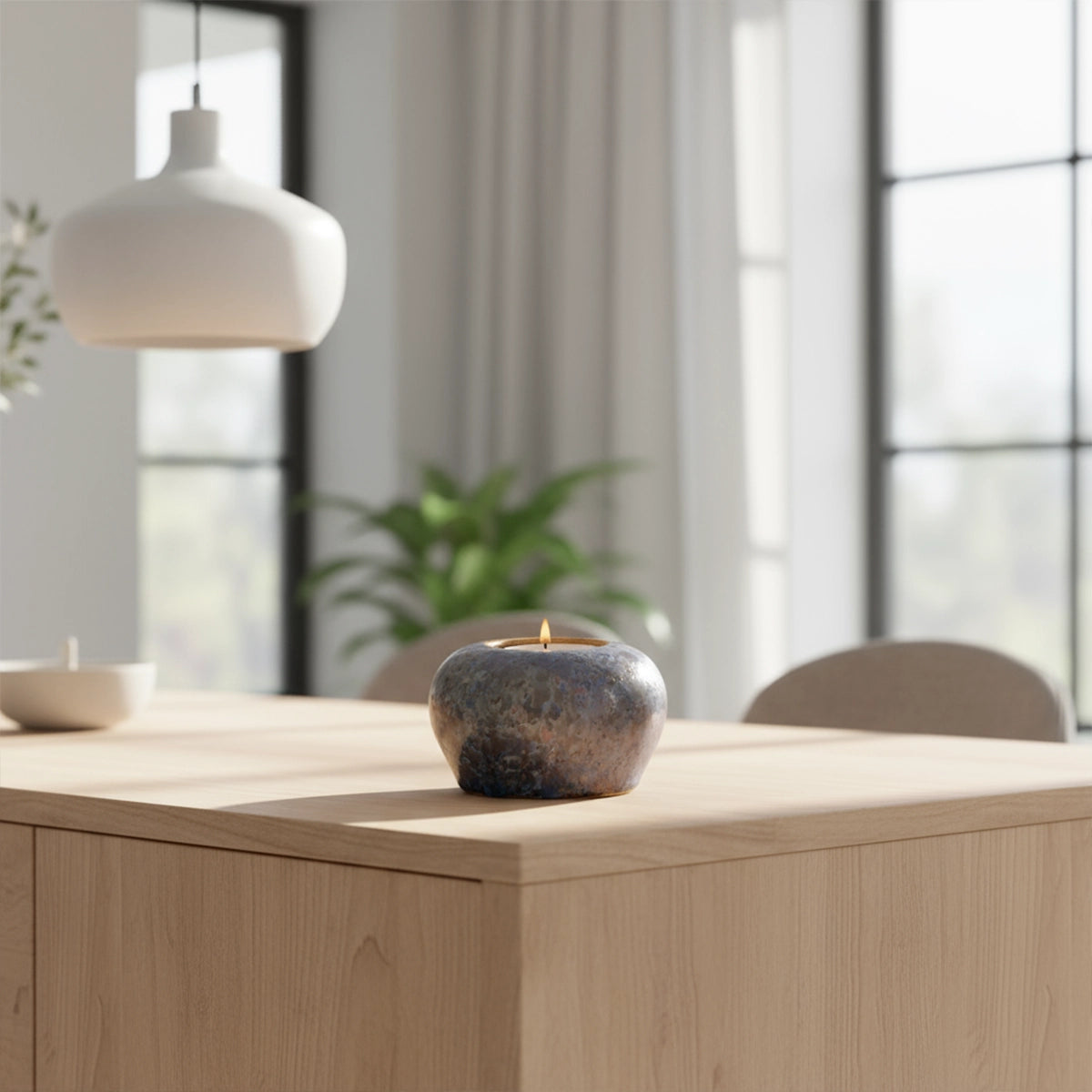 Violet Blue Crystalline Glazed Keepsake Urn for Ashes