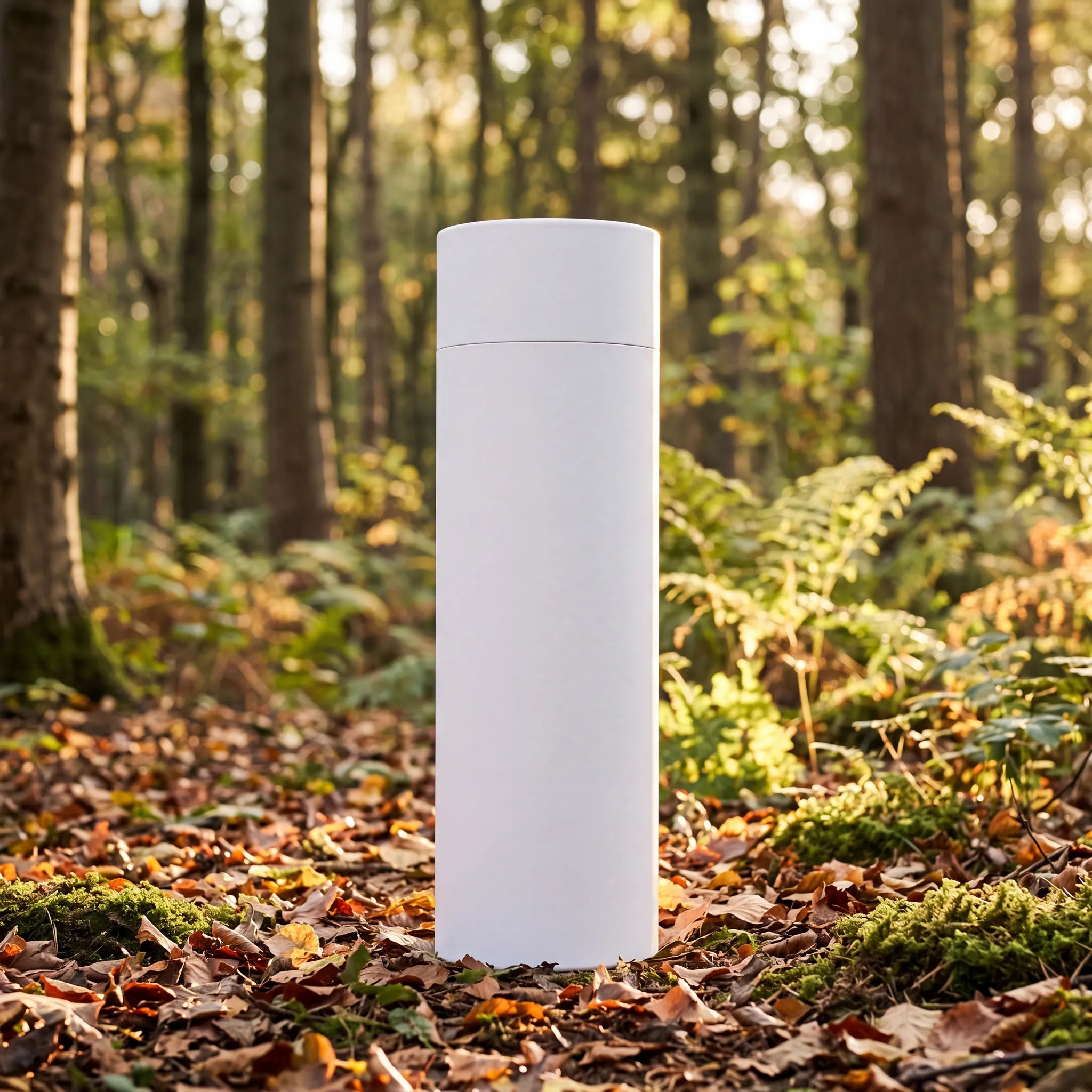 White-Eco-Friendly-Scattering-Tube-for-Ashes-Adult-In-the-Woods