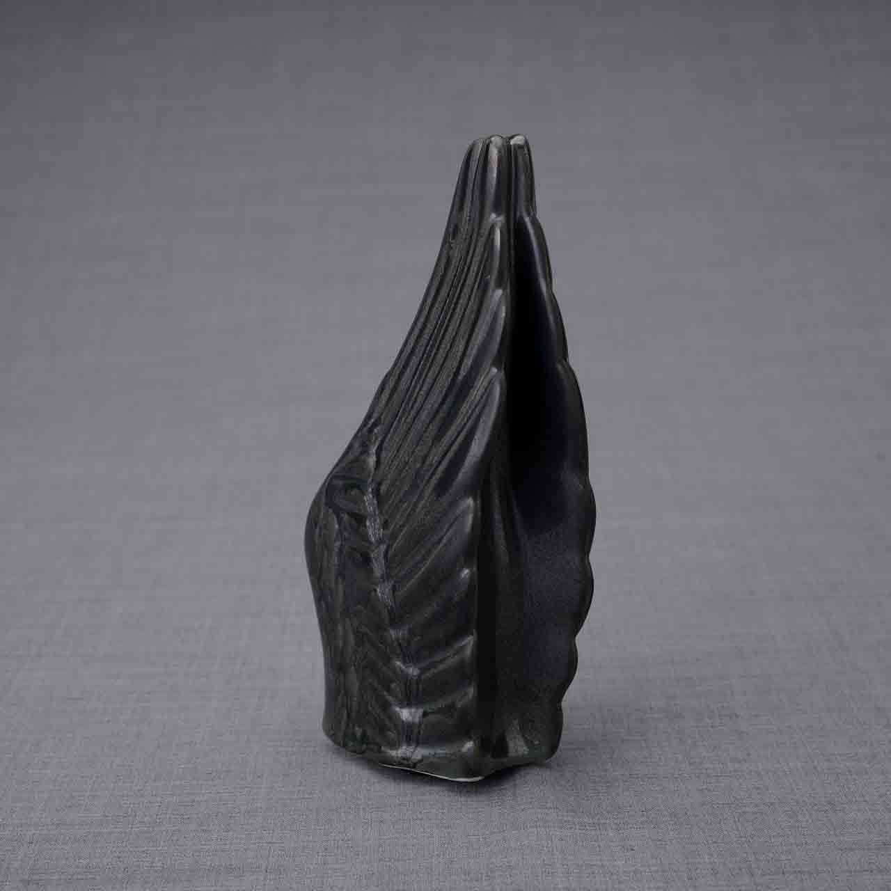 Angel Wings Small Urn for Ashes in Black
