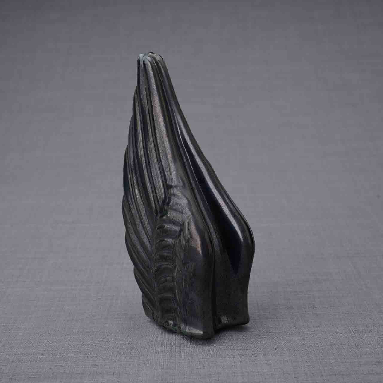 Angel Wings Small Urn for Ashes in Black