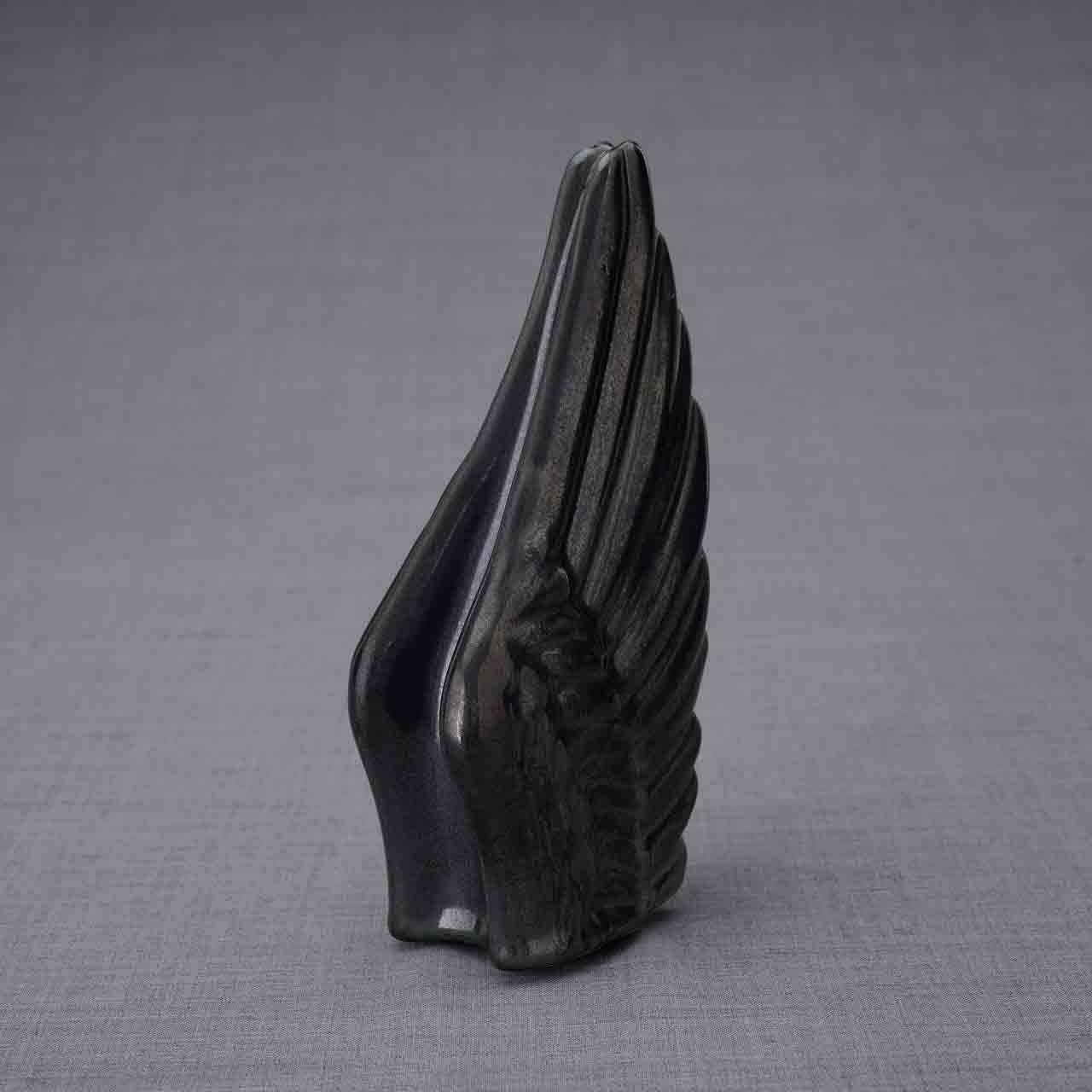 Angel Wings Small Urn for Ashes in Black